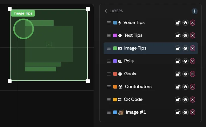 The Image Tips box selected in the overlay editor