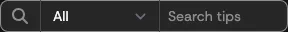 The scoped search box on the Creator Dashboard Panel