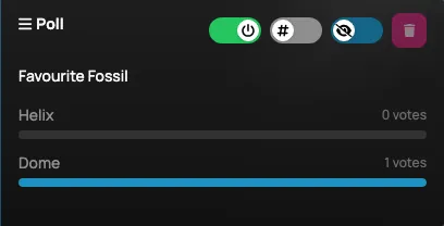 Live poll results displayed in the Poll section of the Creator Dashboard Panel
