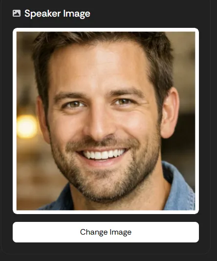 The Speaker Image with the Change Image option